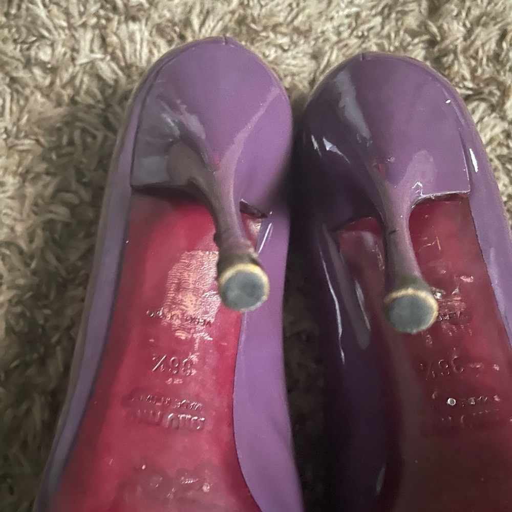 Miu Miu Purple Heels with Bow Accent - Picture 5 of 6